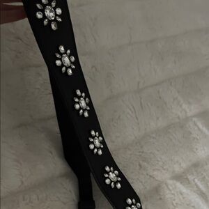 Michael kors like new Black Strap with Floral Rhinestone Accents